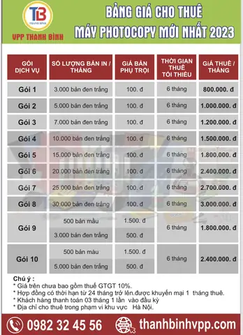 Bảng Giá Thuê Máy In A3, A4 & Máy In Màu: Cập Nhật Năm Hiện Tại