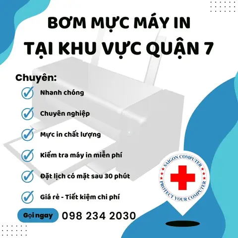 Dịch Vụ Bơm Mực Máy In Quận 7 Nhanh Chóng, Giá Tốt Tại Nhà