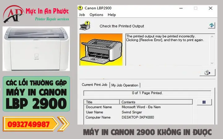Tổng Hợp Các Lỗi Máy In Canon Lbp 2900 Thường Gặp Và Cách Khắc Phục Hiệu Quả