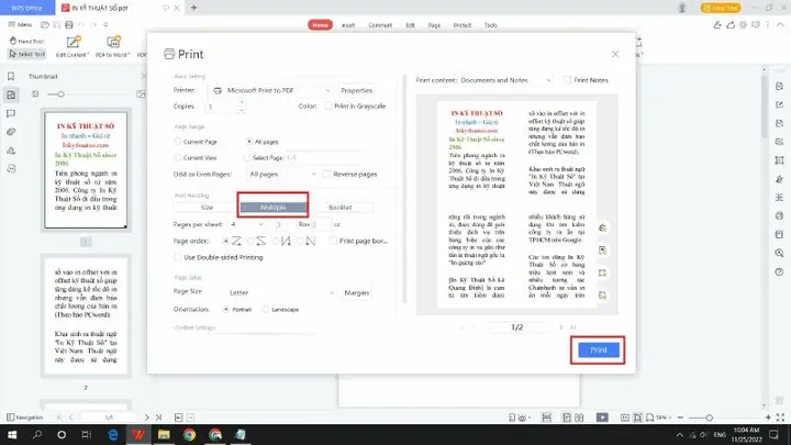 Hướng Dẫn Chi Tiết Cách In 4 Trang Trên 1 Mặt Giấy Word & Pdf