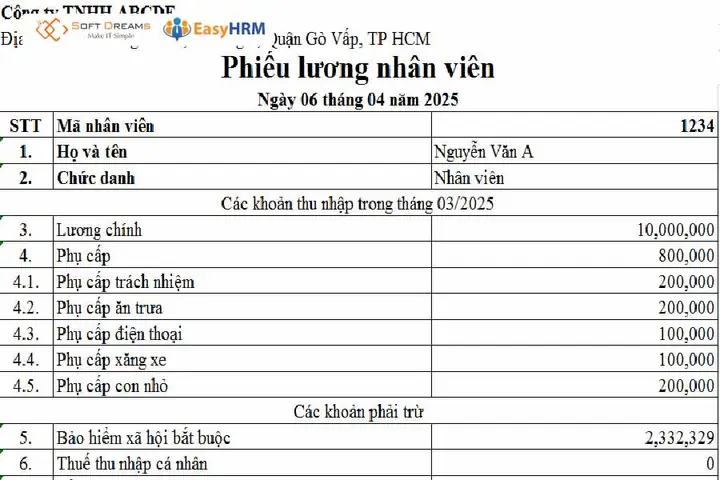 Hướng Dẫn Cách In Bảng Lương Từng Nhân Viên Chi Tiết Bằng Excel
