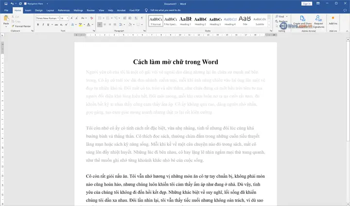 Cách Chèn Chữ Mờ (watermark) Trong Word: Hướng Dẫn Chi Tiết