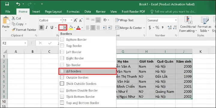 Cách In Đậm Viền Bảng Trong Excel: Hướng Dẫn Chi Tiết & Tùy Chỉnh Cách In Đậm Viền Bảng Trong Excel: Hướng Dẫn Chi Tiết & Tùy Chỉnh