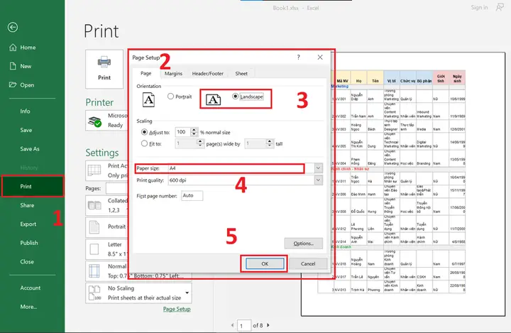 Cách In Giấy Ngang Trong Excel: Hướng Dẫn Chi Tiết A-z