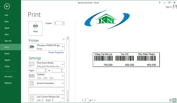 Hướng Dẫn Chi Tiết Cách In Mã Vạch Từ File Excel Đơn Giản