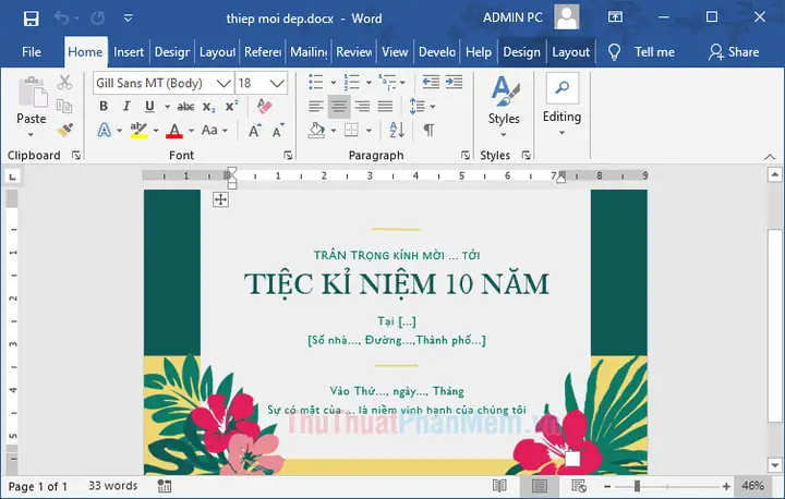 Hướng Dẫn Cách In Thiệp Mời, Giấy Mời Hàng Loạt Trong Word Nhanh Chóng Hướng Dẫn Cách In Thiệp Mời, Giấy Mời Hàng Loạt Trong Word Nhanh Chóng