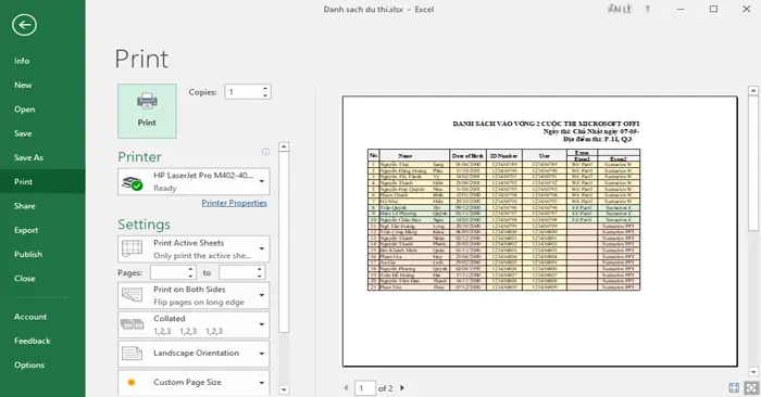 Hướng Dẫn Chi Tiết Cách In Excel Ra Máy In Vừa Khổ Giấy A4 Và Tùy Chỉnh Nâng Cao