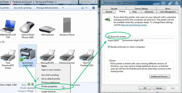 Hướng Dẫn Chi Tiết Cách Chia Sẻ Máy In Qua Mạng Lan Trên Windows 7 Hướng Dẫn Chi Tiết Cách Chia Sẻ Máy In Qua Mạng Lan Trên Windows 7