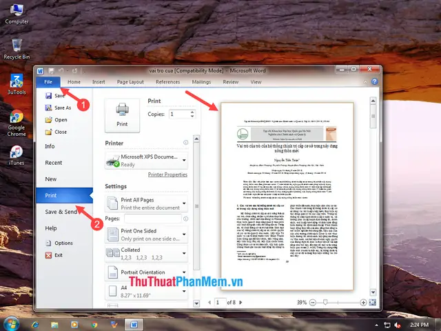 Hướng Dẫn Chi Tiết Cách Xem Trang In Trong Word 2010
