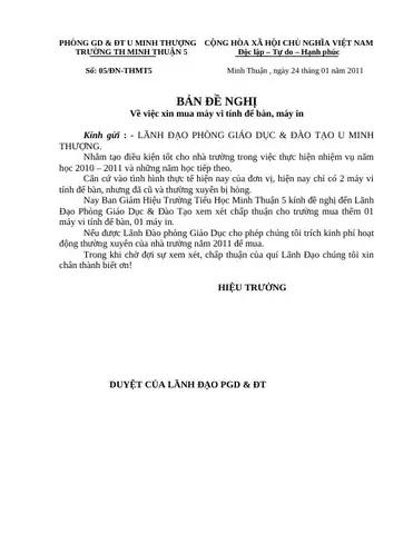 Mẫu Tờ Trình Đề Nghị Xin Mua Máy In Chuẩn & Hướng Dẫn Chi Tiết