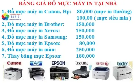 Giá Đổ Mực Máy In Bao Nhiêu? Báo Giá Dịch Vụ Tận Nơi Uy Tín