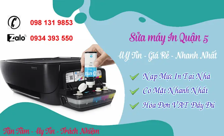 Sửa Máy In Quận 5 Tận Nơi: Dịch Vụ Nhanh Chóng, Uy Tín Giá Tốt