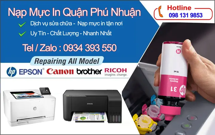 Nạp Mực Máy In Quận Phú Nhuận: Giá Tốt, Nhanh Chóng, Tận Nơi 24/7 Nạp Mực Máy In Quận Phú Nhuận: Giá Tốt, Nhanh Chóng, Tận Nơi 24/7